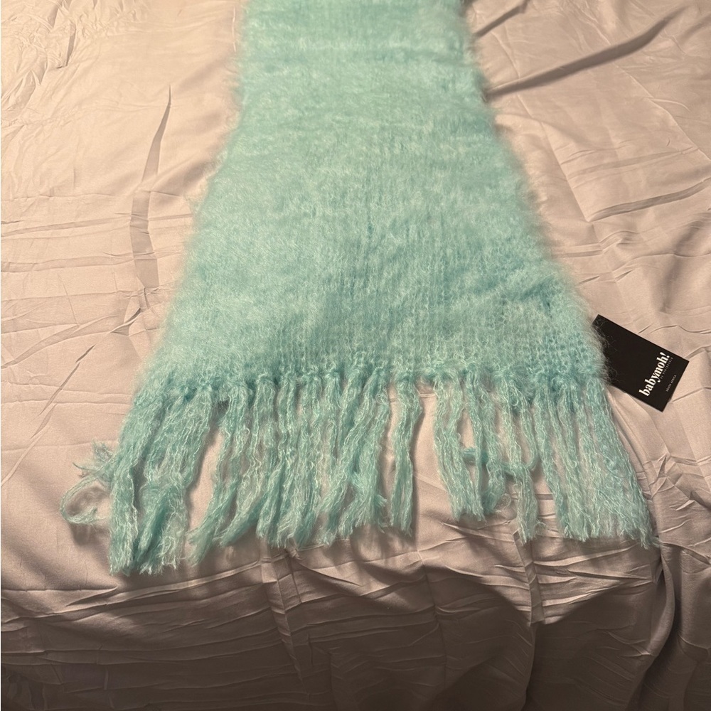 New with Tags, BabyMo Mint Green Mohair Scarf